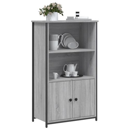 Buffet haut sonoma gris 62x32x103,5 cm bois d'ingénierie - Photo n°3; ?>