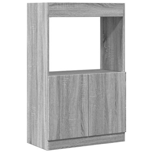 Buffet haut sonoma gris 63x33x100 cm bois d'ingénierie - Photo n°2; ?>