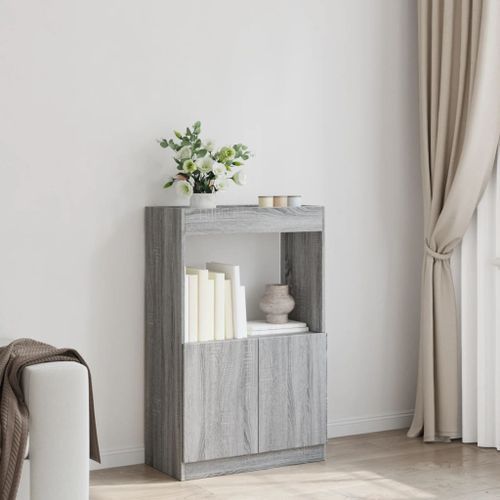 Buffet haut sonoma gris 63x33x100 cm bois d'ingénierie - Photo n°3; ?>