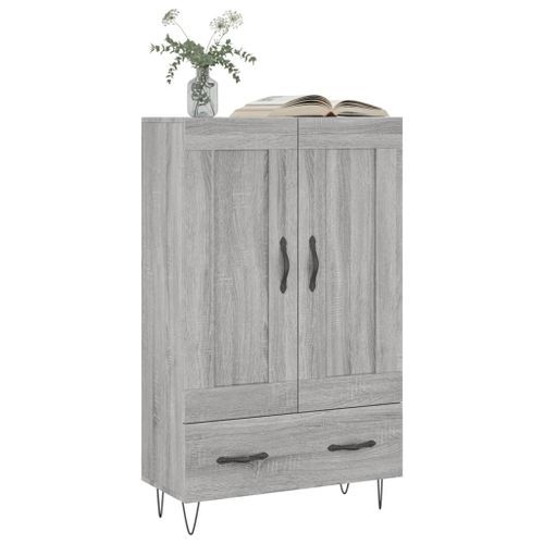 Buffet haut sonoma gris 69,5x31x115 cm bois d'ingénierie - Photo n°3; ?>