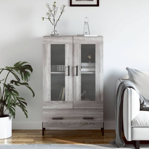 Buffet haut sonoma gris 69,5x31x115 cm bois d'ingénierie - Photo n°2; ?>