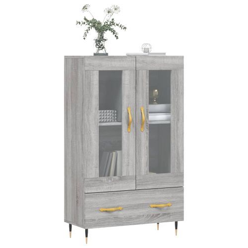 Buffet haut sonoma gris 69,5x31x115 cm bois d'ingénierie - Photo n°3; ?>