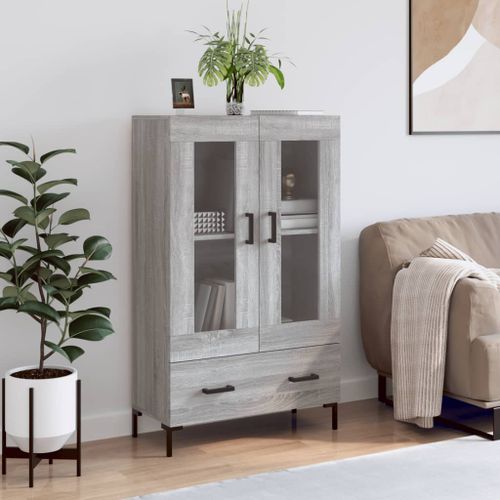 Buffet haut sonoma gris 69,5x31x115 cm bois d'ingénierie - Photo n°2; ?>