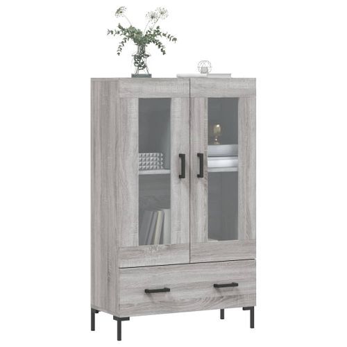 Buffet haut sonoma gris 69,5x31x115 cm bois d'ingénierie - Photo n°3; ?>