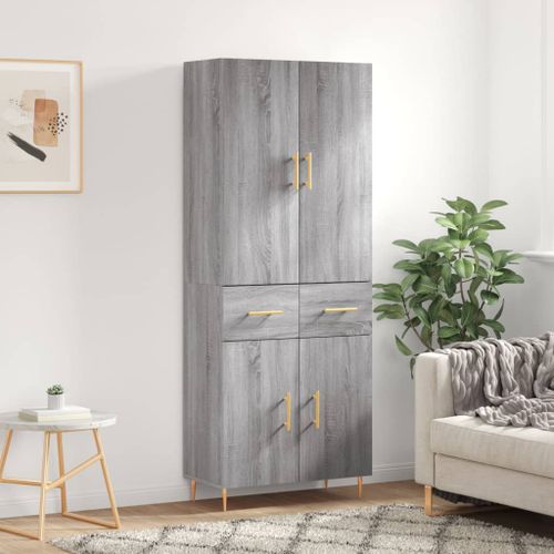 Buffet haut Sonoma gris 69,5x34x180 cm Bois d'ingénierie - Photo n°2; ?>