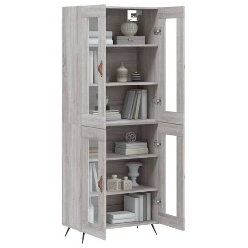 Buffet haut Sonoma gris 69,5x34x180 cm Bois d'ingénierie - Photo n°3; ?>