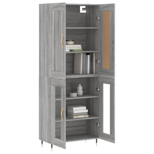 Buffet haut Sonoma gris 69,5x34x180 cm Bois d'ingénierie - Photo n°3; ?>