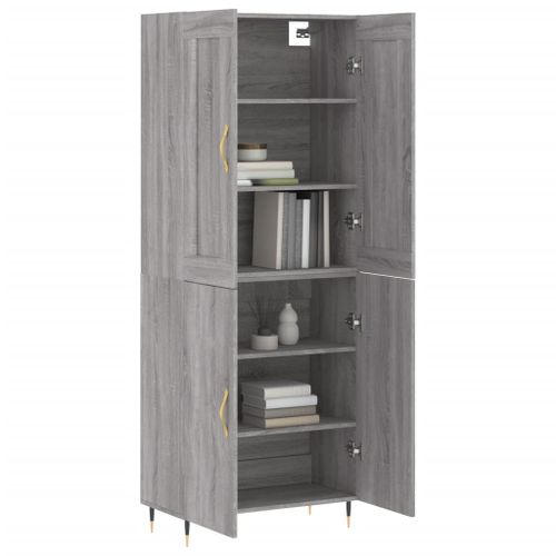 Buffet haut Sonoma gris 69,5x34x180 cm Bois d'ingénierie - Photo n°3; ?>