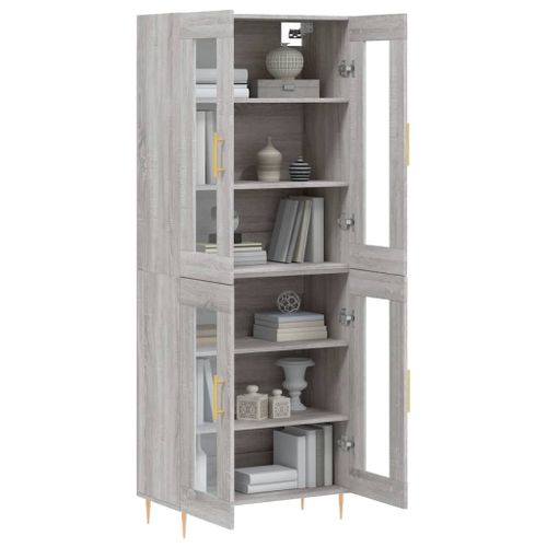 Buffet haut Sonoma gris 69,5x34x180 cm Bois d'ingénierie - Photo n°3; ?>