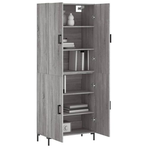 Buffet haut Sonoma gris 69,5x34x180 cm Bois d'ingénierie - Photo n°3; ?>