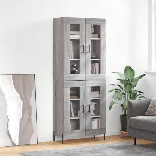 Buffet haut Sonoma gris 69,5x34x180 cm Bois d'ingénierie - Photo n°2; ?>