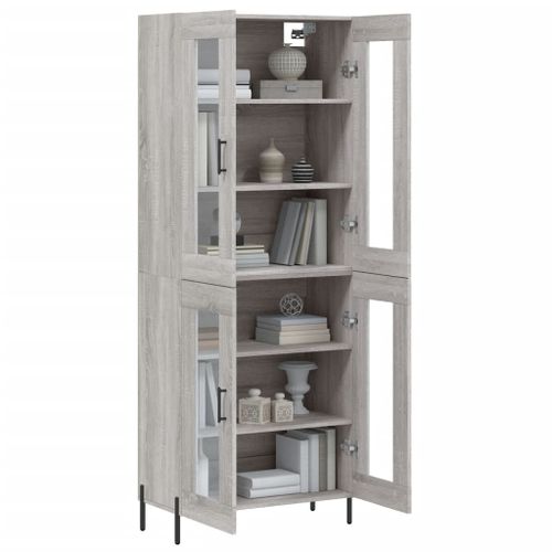 Buffet haut Sonoma gris 69,5x34x180 cm Bois d'ingénierie - Photo n°3; ?>