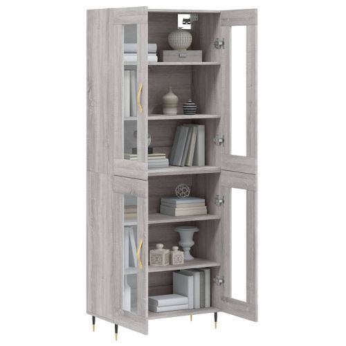 Buffet haut Sonoma gris 69,5x34x180 cm Bois d'ingénierie - Photo n°3; ?>