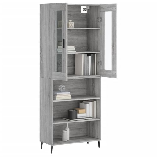 Buffet haut Sonoma gris 69,5x34x180 cm Bois d'ingénierie - Photo n°3; ?>