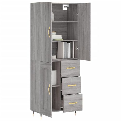 Buffet haut Sonoma gris 69,5x34x180 cm Bois d'ingénierie - Photo n°3; ?>