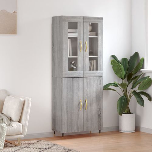 Buffet haut Sonoma gris 69,5x34x180 cm Bois d'ingénierie - Photo n°2; ?>