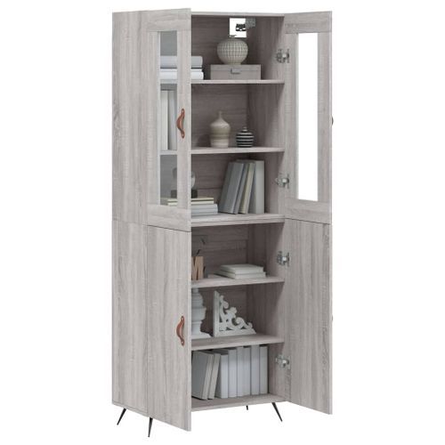 Buffet haut Sonoma gris 69,5x34x180 cm Bois d'ingénierie - Photo n°3; ?>