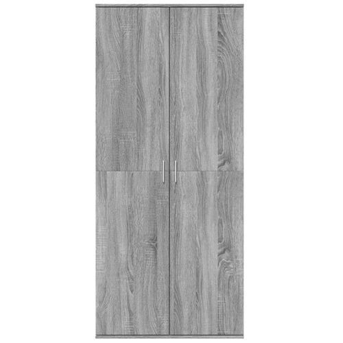 Buffet haut sonoma gris 80x35x180 cm bois d'ingénierie - Photo n°3; ?>