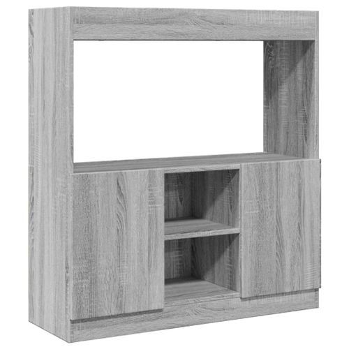 Buffet haut sonoma gris 92x33x100 cm bois d'ingénierie - Photo n°2; ?>