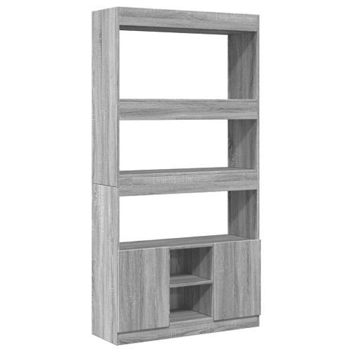 Buffet haut sonoma gris 92x33x180 cm bois d'ingénierie - Photo n°2; ?>