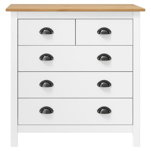 Buffet Hill Range Blanc 79x40x80 cm Bois de pin solide - Photo n°3; ?>