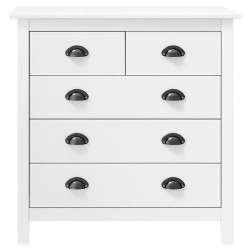 Buffet Hill Range Blanc 79x40x80 cm Bois de pin solide 2 - Photo n°3; ?>