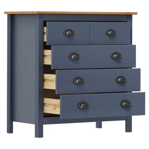 Buffet Hill Range Gris 79x40x80 cm Bois de pin solide - Photo n°3; ?>