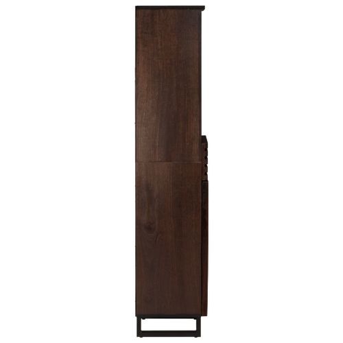 Buffet marron 38x34x160 cm bois massif de manguier - Photo n°3; ?>