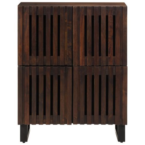 Buffet marron 60x34x75 cm bois massif de manguier - Photo n°3; ?>