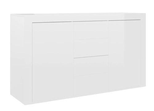 Buffet moderne 2 portes 4 tiroirs Takino 120 cm – Finition mate ou brillante - Photo n°3; ?>