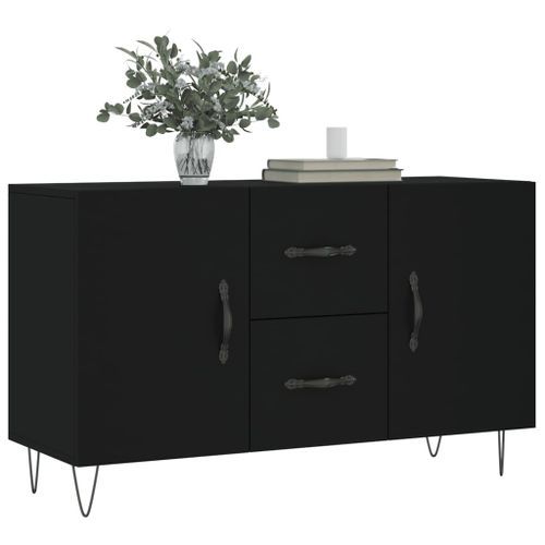 Buffet noir 100x36x60 cm bois d'ingénierie - Photo n°3; ?>