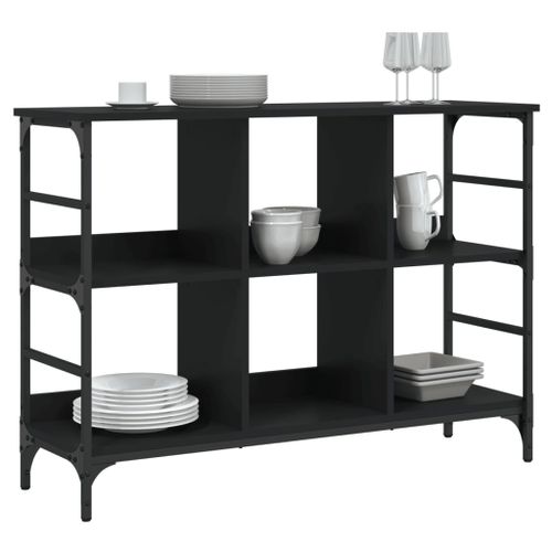 Buffet noir 102x32x73,5 cm bois d'ingénierie - Photo n°3; ?>