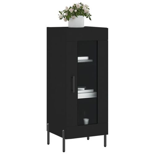 Buffet Noir 34,5x34x90 cm Bois d'ingénierie - Photo n°3; ?>