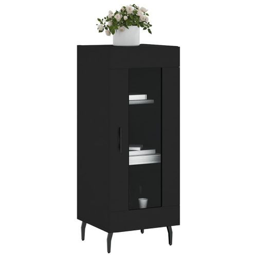 Buffet Noir 34,5x34x90 cm Bois d'ingénierie - Photo n°3; ?>