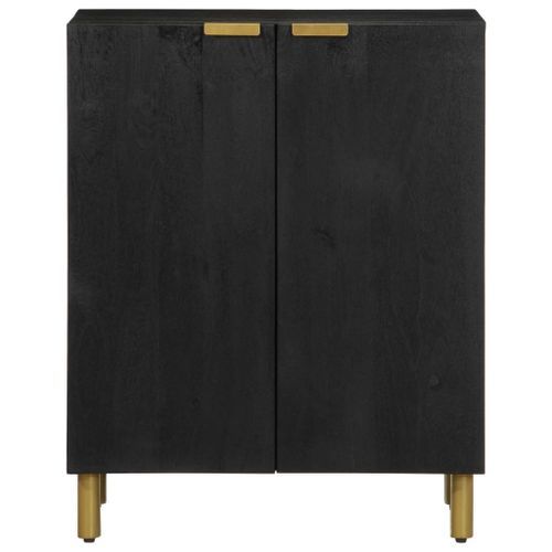 Buffet noir 60x33x75 cm bois d'ingénierie - Photo n°3; ?>