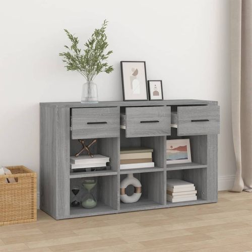 Buffet Sonoma gris 100x30x59,5 cm Bois d'ingénierie - Photo n°3; ?>