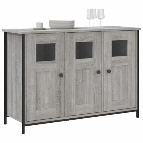 Buffet sonoma gris 100x35x70 cm bois d'ingénierie - Photo n°3; ?>