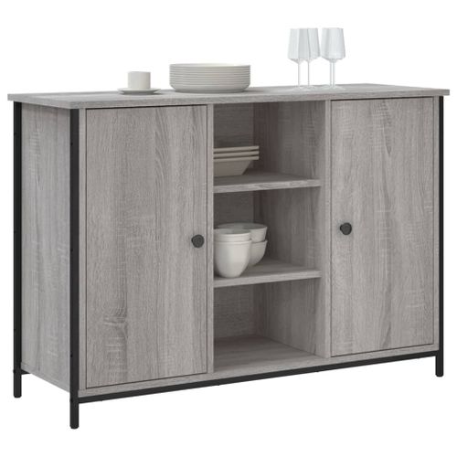 Buffet sonoma gris 100x35x70 cm bois d'ingénierie - Photo n°3; ?>