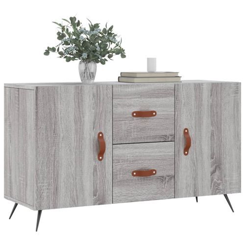 Buffet sonoma gris 100x36x60 cm bois d'ingénierie - Photo n°3; ?>