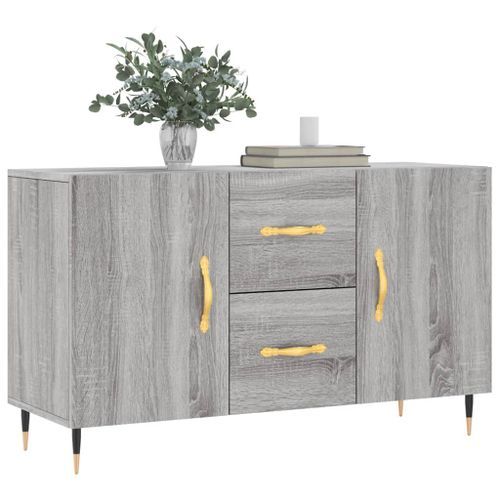 Buffet sonoma gris 100x36x60 cm bois d'ingénierie - Photo n°3; ?>