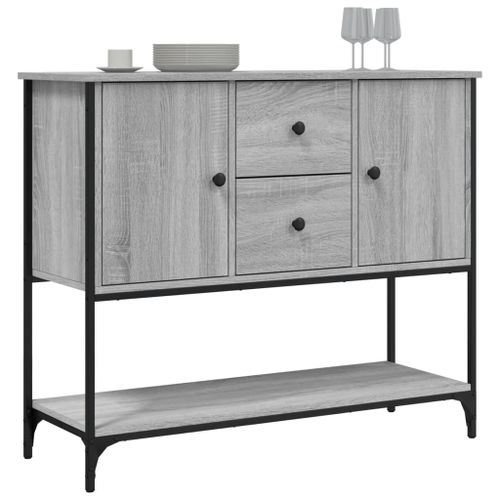 Buffet sonoma gris 100x36x85 cm bois d'ingénierie - Photo n°3; ?>