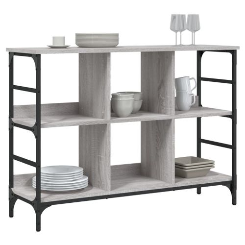 Buffet sonoma gris 102x32x73,5 cm bois d'ingénierie - Photo n°3; ?>