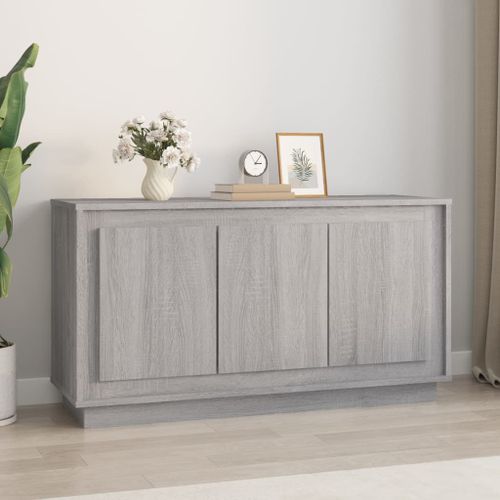 Buffet sonoma gris 102x35x55 cm bois d'ingénierie - Photo n°2; ?>