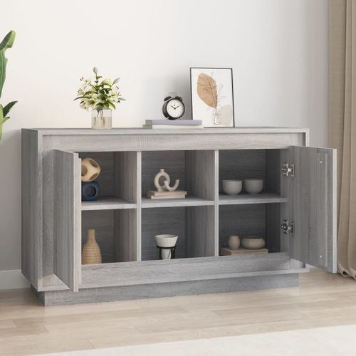 Buffet sonoma gris 102x35x60 cm bois d'ingénierie - Photo n°3; ?>