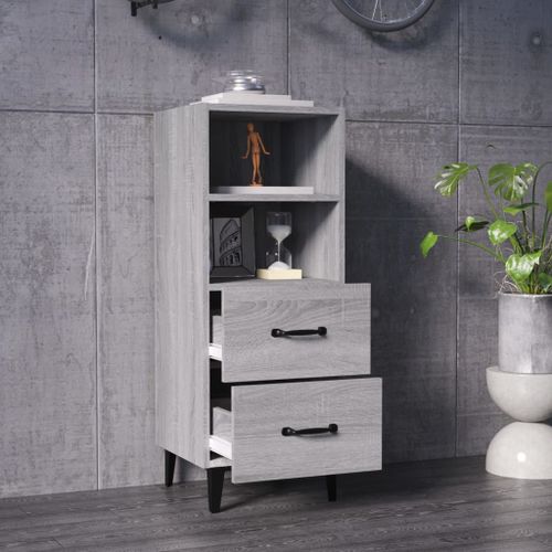 Buffet Sonoma gris 34,5x34x90 cm Bois d'ingénierie 3 - Photo n°3; ?>