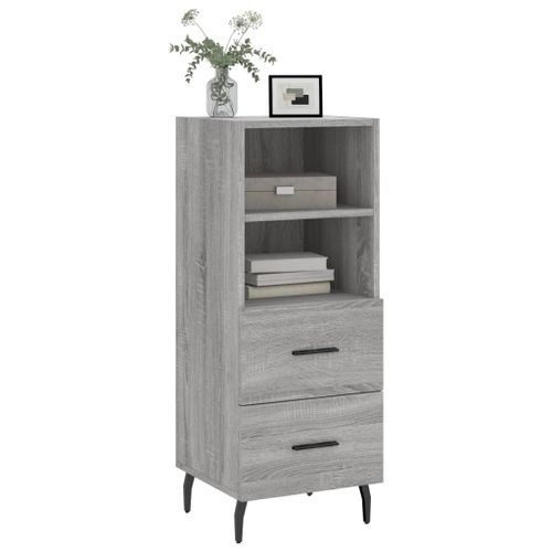 Buffet Sonoma gris 34,5x34x90 cm Bois d'ingénierie - Photo n°3; ?>