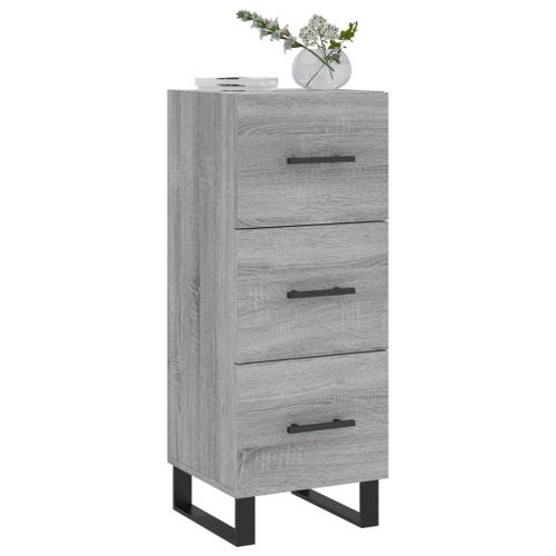 Buffet Sonoma gris 34,5x34x90 cm Bois d'ingénierie - Photo n°3; ?>