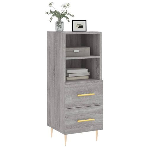 Buffet Sonoma gris 34,5x34x90 cm Bois d'ingénierie - Photo n°3; ?>