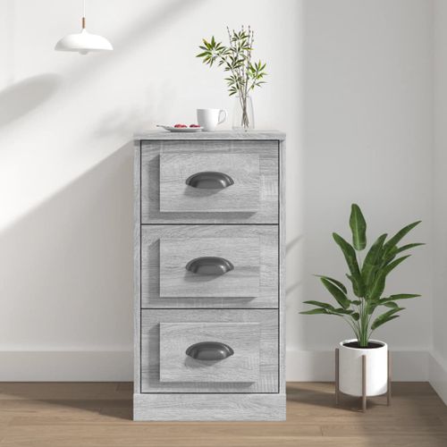 Buffet sonoma gris 36x35,5x67,5 cm bois d'ingénierie - Photo n°2; ?>