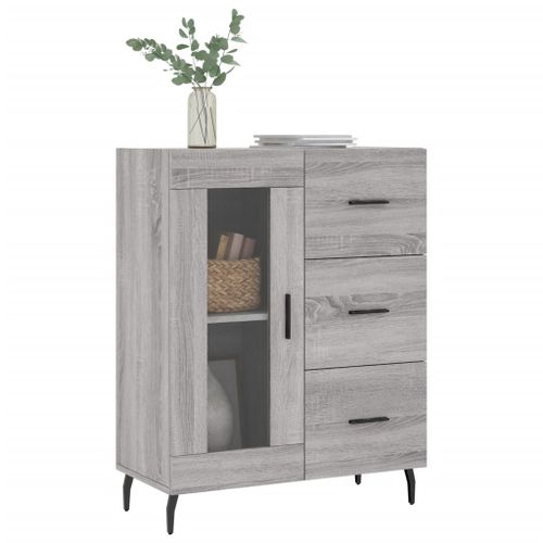 Buffet sonoma gris 69,5x34x90 cm bois d'ingénierie - Photo n°3; ?>